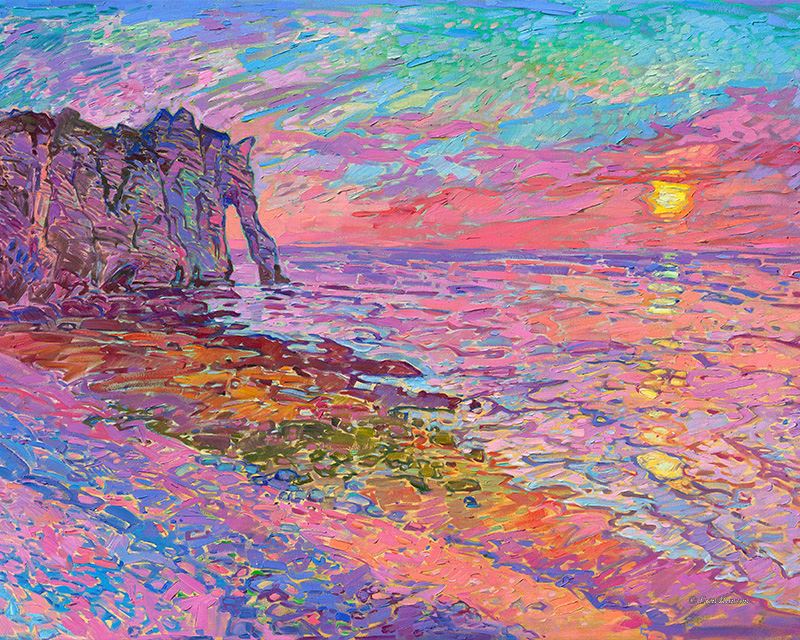 "Sunset at Etretat" 16x20 Paper Print